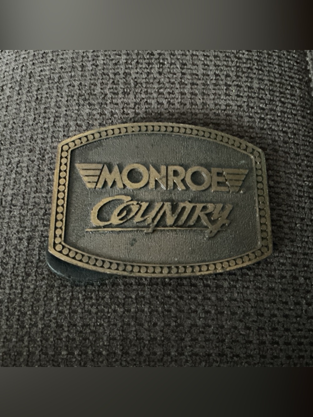 Brass-Tone Belt Buckle - Black/Gold Accents